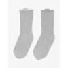Sandro Womens Grey Two-tone Knee-high Wool And Cashmere-blend Socks In Gray
