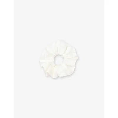 Sandro Womens  Satin-texture Elasticated Woven Scrunch In Naturels