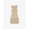 Sandro Metallic Loop Mini Dress In Naturels