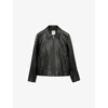 Sandro Womens Black Side-pocket Zip-up Leather Jacket In Black