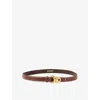 Sandro Womens Slim Leather Belt Bruns