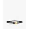 Sandro Womens  Slim Leather Belt In Noir / Gris