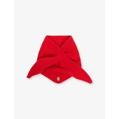 Sandro Womens Stripe Wool And Cashmere Scarf Red