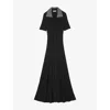 Sandro Knitted Maxi Dress In Noir / Gris