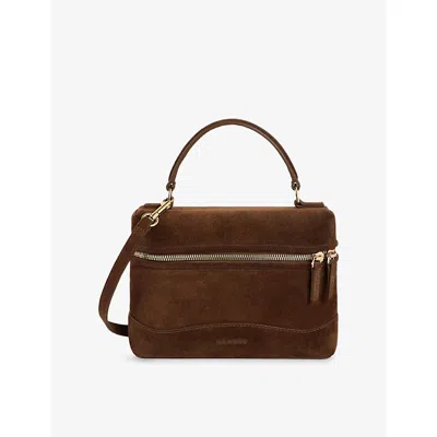 Sandro Womens Tangolino Suede Top-handle Bag Brown