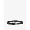Sandro Womens  Textured-buckle Leather Belt In Noir / Gris