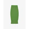 Sandro Knitted Embellished Midi Skirt In Verts