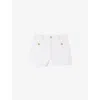 Sandro Womens High-rise Branded-patch Denim Shorts White In White