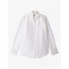Sandro Womens White Oversized Pointed-lapel Silk Shirt In White