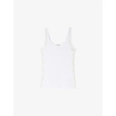Sandro Womens  Sleeveless Lace-strap Cotton Top In White