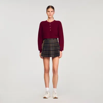 Sandro Wool And Cashmere Button Sweater In Brown