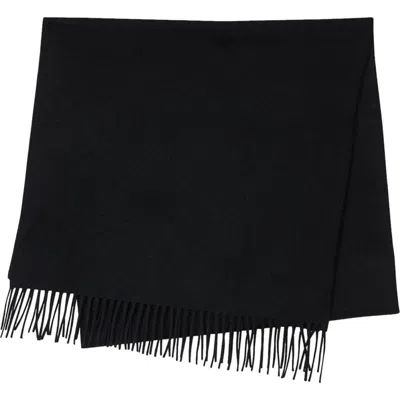 Sandro Wool And Cashmere Scarf In Black