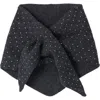 Sandro Womens Charcoal Grey Polka-dot Wool And Cashmere-blend Scarf In Black