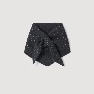 Sandro Wool And Cashmere Scarf In Gray