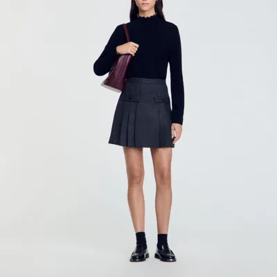 Sandro Wool And Cashmere Sweater In Black