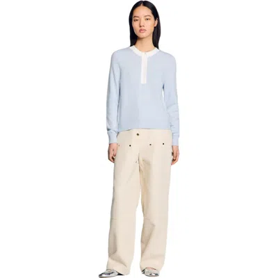 Sandro Wool And Cashmere Sweater In Sky Blue
