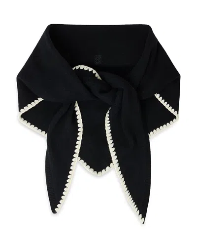 Sandro Wool & Cashmere Triangular Scarf In Black