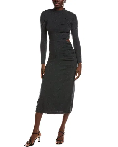 Sandro Wool & Cashmere-blend Knit Maxi Dress In Black