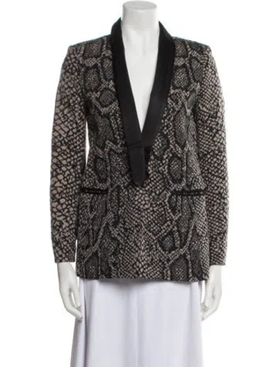 Pre-owned Sandro Wool Animal Print Blazer In Multi