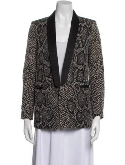 Pre-owned Sandro Wool Animal Print Blazer In Multi