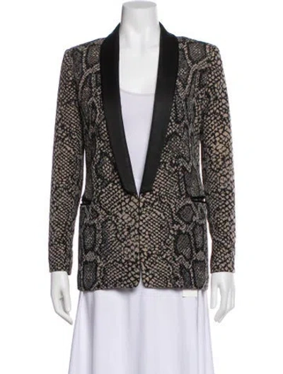 Pre-owned Sandro Wool Animal Print Blazer In Multi