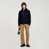 Sandro Wool Aviator Jacket In Blue