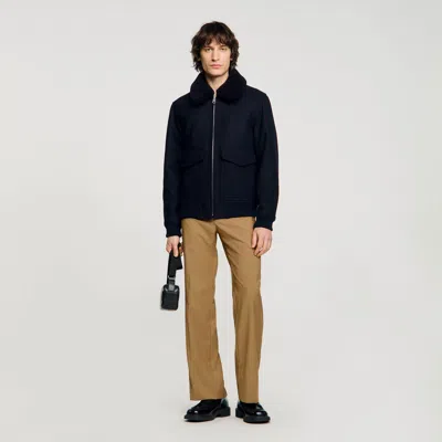 SANDRO WOOL AVIATOR JACKET