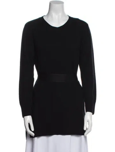 Pre-owned Sandro Wool Bateau Neckline Sweater In Black