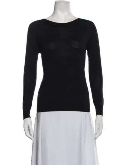Pre-owned Sandro Wool Bateau Neckline Sweater In Blue