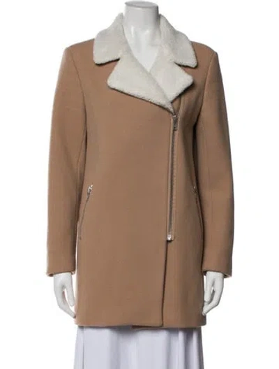 Pre-owned Sandro Wool Biker Jacket In Brown