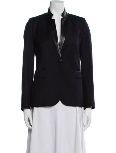 Pre-owned Sandro Wool Blazer In Blue