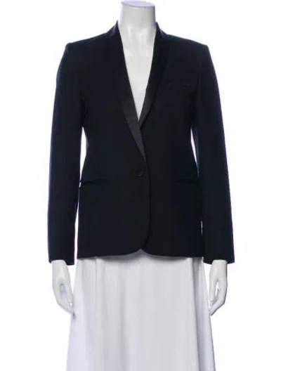 Pre-owned Sandro Wool Blazer In Blue