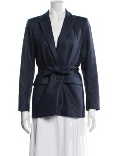 Pre-owned Sandro Wool Blazer In Blue