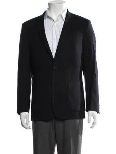 Pre-owned Sandro Wool Blazer In Blue