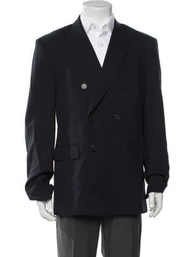 Pre-owned Sandro Wool Blazer In Blue
