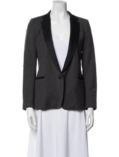 Pre-owned Sandro Wool Blazer In Gray