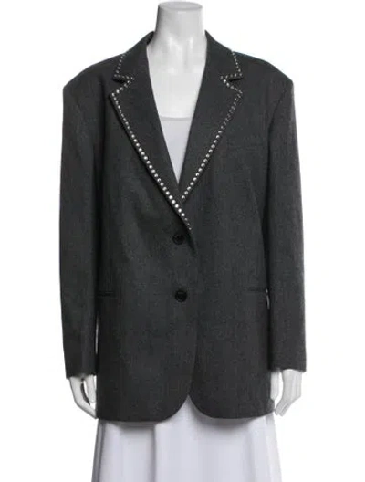 Pre-owned Sandro Wool Blazer In Gray