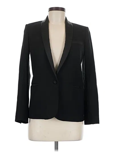 Pre-owned Sandro Wool Blazer Jacket In Black