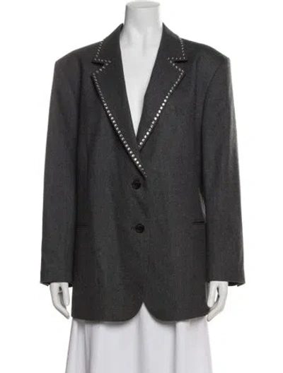 Pre-owned Sandro Wool Blazer W/ Tags In Gray