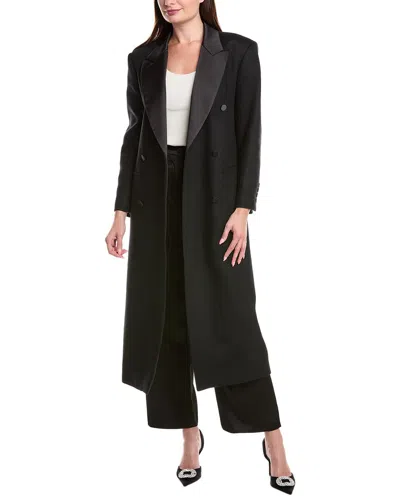 Sandro Wool-blend Coat In Black