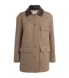 Sandro Wool-blend Collared Coat In Brown