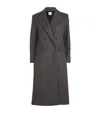 Sandro Wool-blend Double-breasted Coat In Black