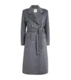 Sandro Wool-blend Double-faced Coat In Blue