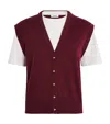Sandro Wool-blend Double-layer Sweater In Burgundy