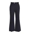 Sandro Wool-blend Flared Trousers In Blue