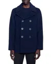Sandro Wool Blend Peacoat In Navy Blue