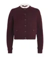 Sandro Ruffle Collar Knitted Cardigan In Multi