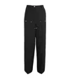 Sandro Wool-blend Straight Leg Trousers In Black