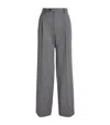 Sandro Wool-blend Straight Trousers In Gray