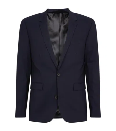 Sandro Wool-blend Suit Jacket In Blue